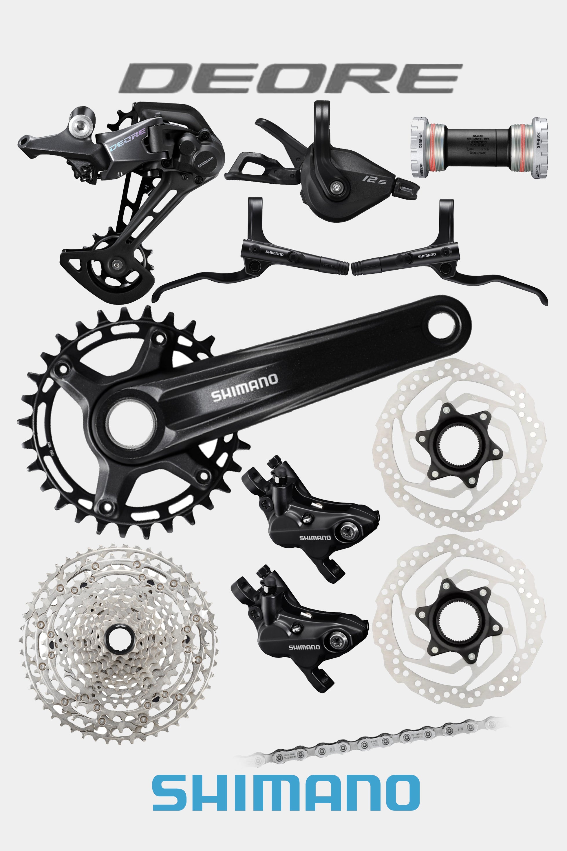Grupo Shimano Deore NS 1x12 Velocidades 32T 10 51T Alta Precisión